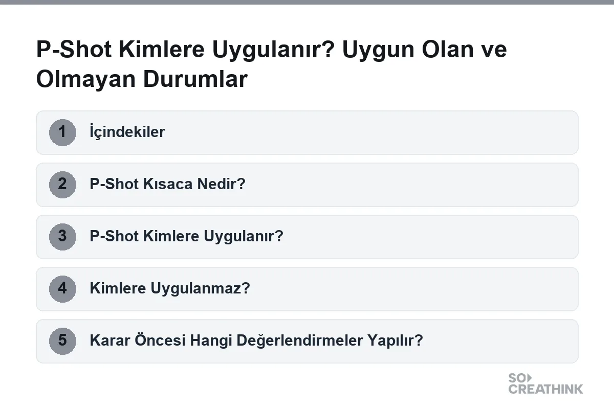 P-Shot Kimlere Uygulanır? Uygun Olan ve Olmayan Durumlar konusunun adımları